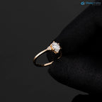 Solid Gold Pear lab grown Diamond Engagement Ring with Side Diamonds - DisneyValley