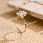 Solid Gold Radiant Cut Lab Grown Hidden Halo Engagement Ring DisneyValley