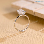 Solid Gold Radiant Cut Lab Grown Hidden Halo Engagement Ring DisneyValley