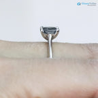 Solid Gold Titanium Smoky Grey lab grown Solitaire Engagement Ring - DisneyValley