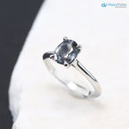 Solid Gold Titanium Smoky Grey lab grown Solitaire Engagement Ring - DisneyValley