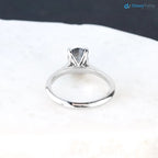 Solid Gold Titanium Smoky Grey lab grown Solitaire Engagement Ring - DisneyValley