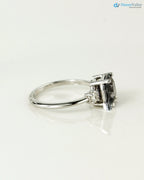Solid Gold dark Grey Lab Grown 3 Stone Engagement Ring - DisneyValley