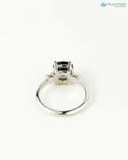 Solid Gold dark Grey Lab Grown 3 Stone Engagement Ring - DisneyValley
