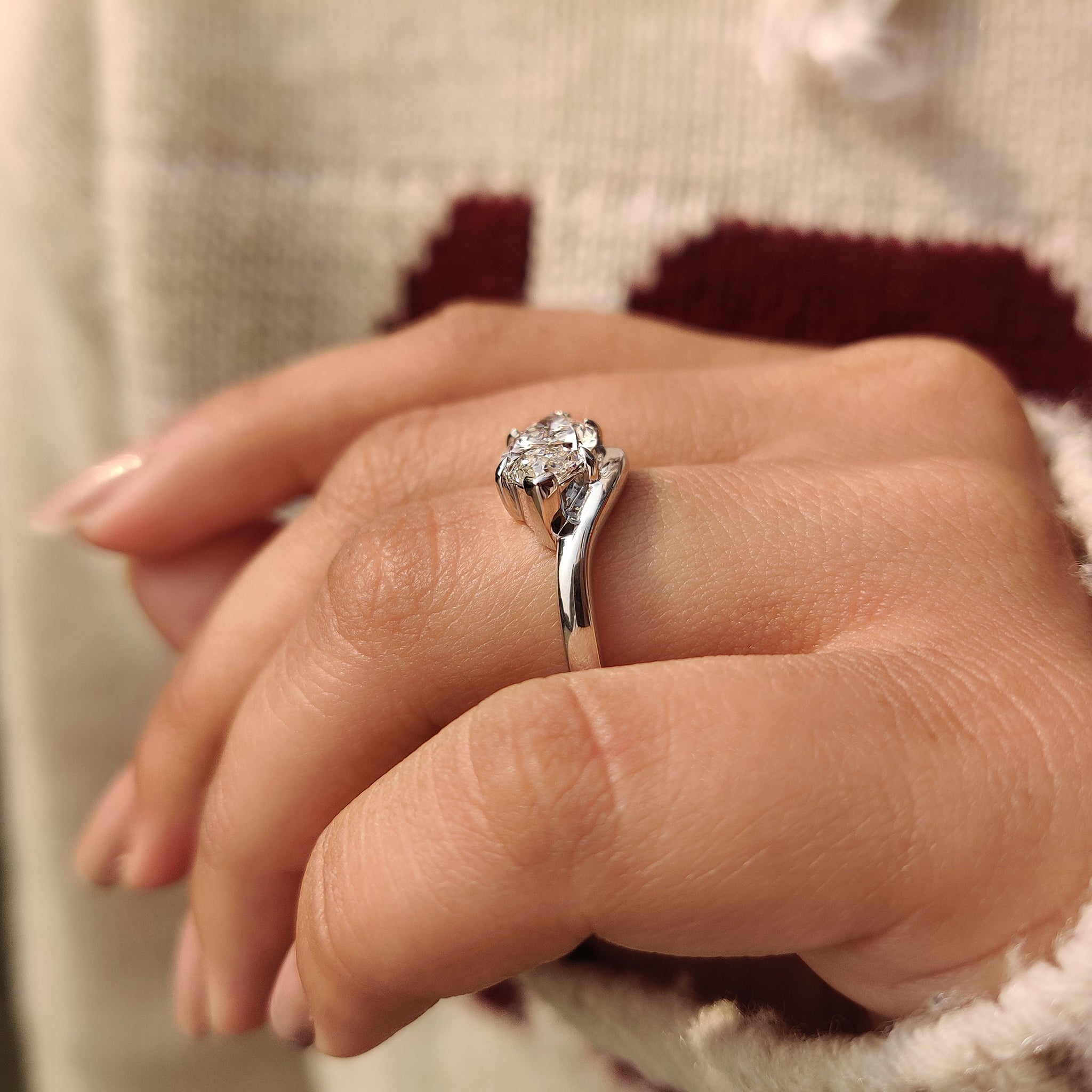 Marquise Diamond Engagement Ring in Solitaire Style