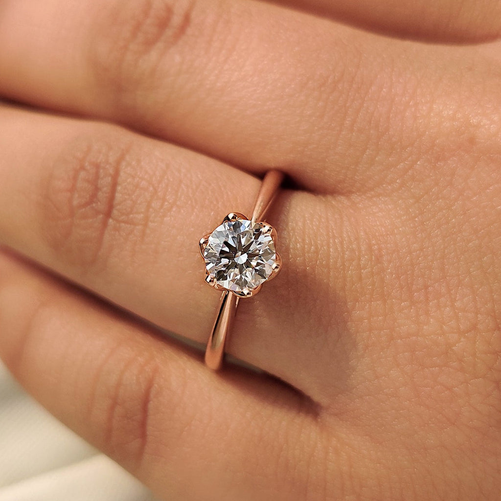 Round Diamond Solitaire Engagement Ring With 6 Prong