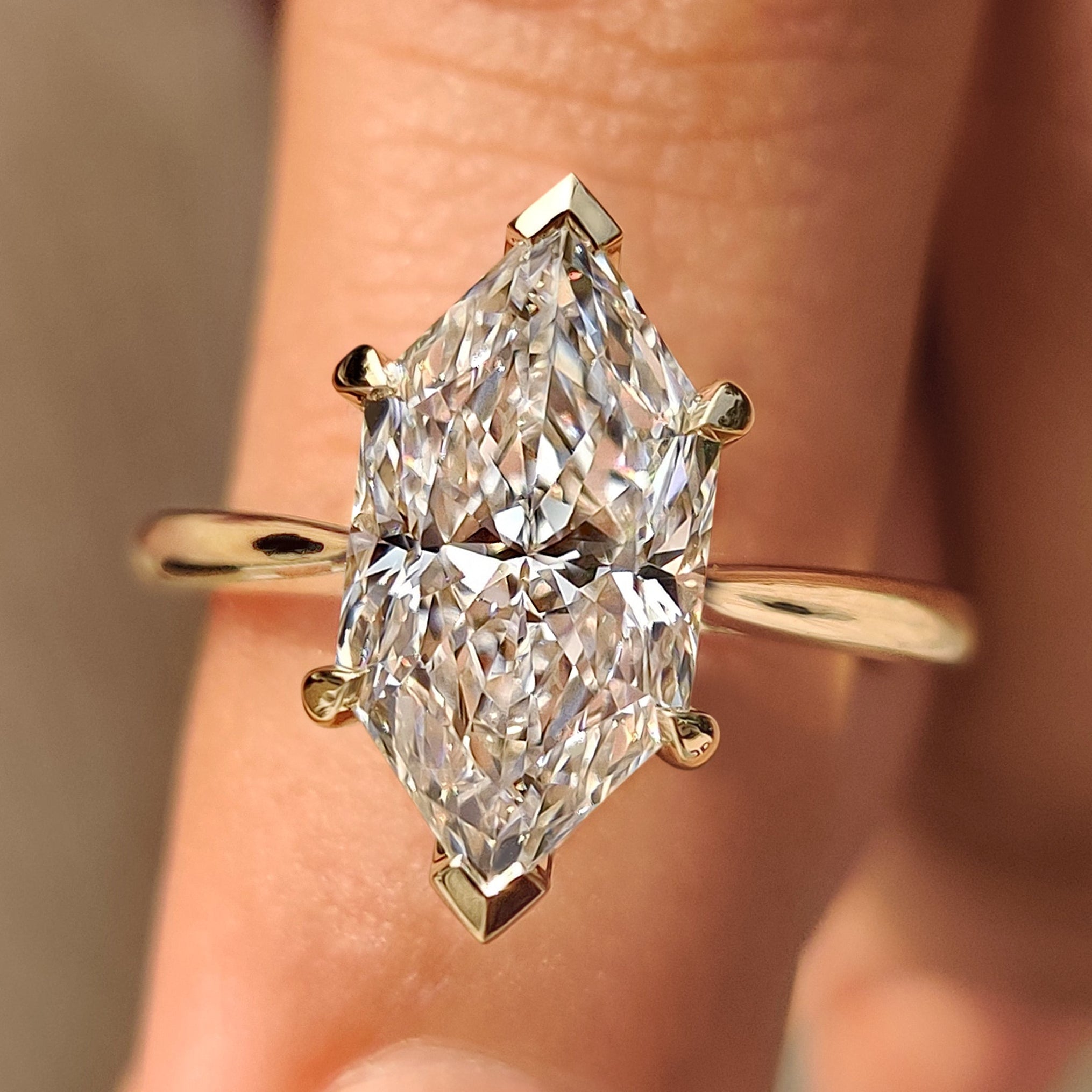 Solitaire Style Dutch Marquise Engagement Ring in Cathedral Setting Main image