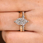 Dutch Marquise Ring with Wedding Band in Solitaire Bridal Set Style
