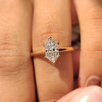 Solitaire Dutch Marquise Engagement Ring In Euro Shank