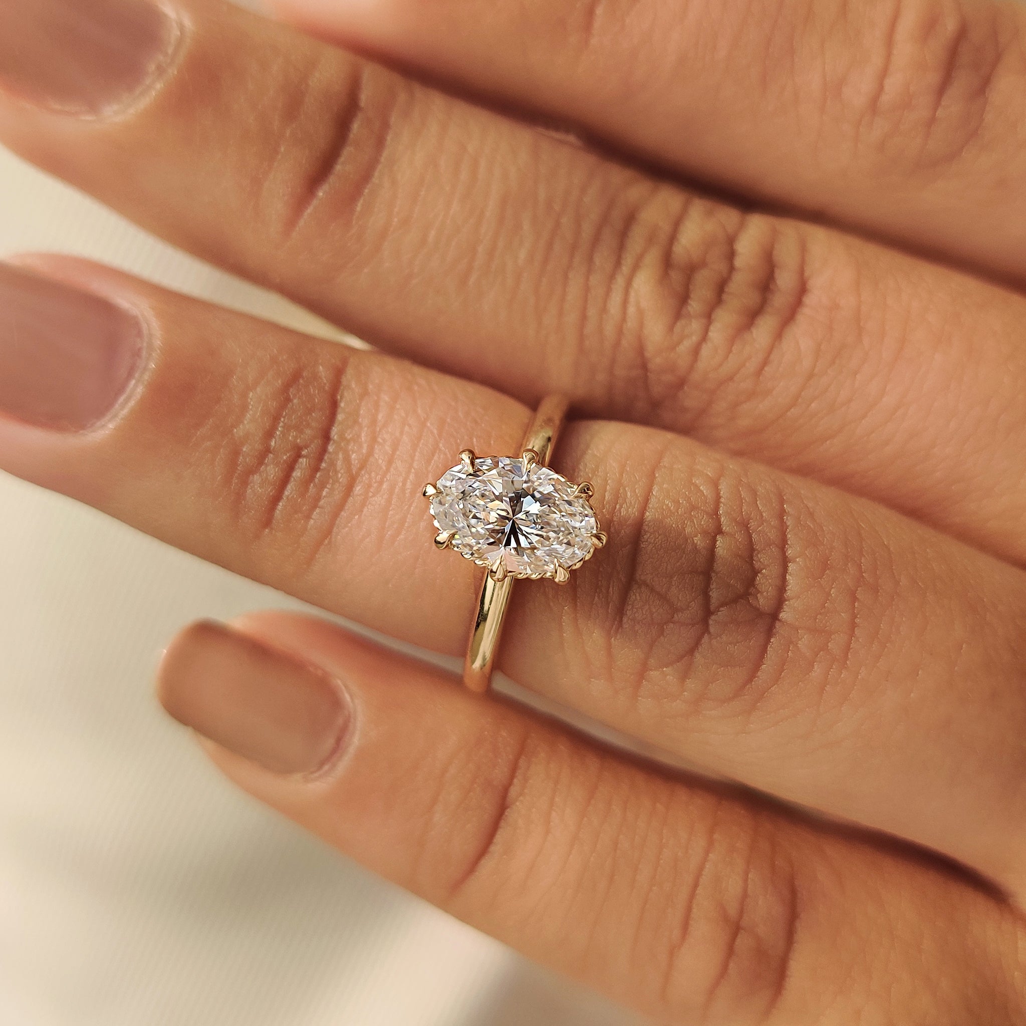 Solitaire Oval Diamond Engagement Ring Secondary image