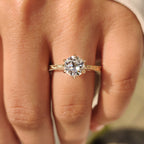 Old European Cut Round Diamond Ring in Solitaire Style