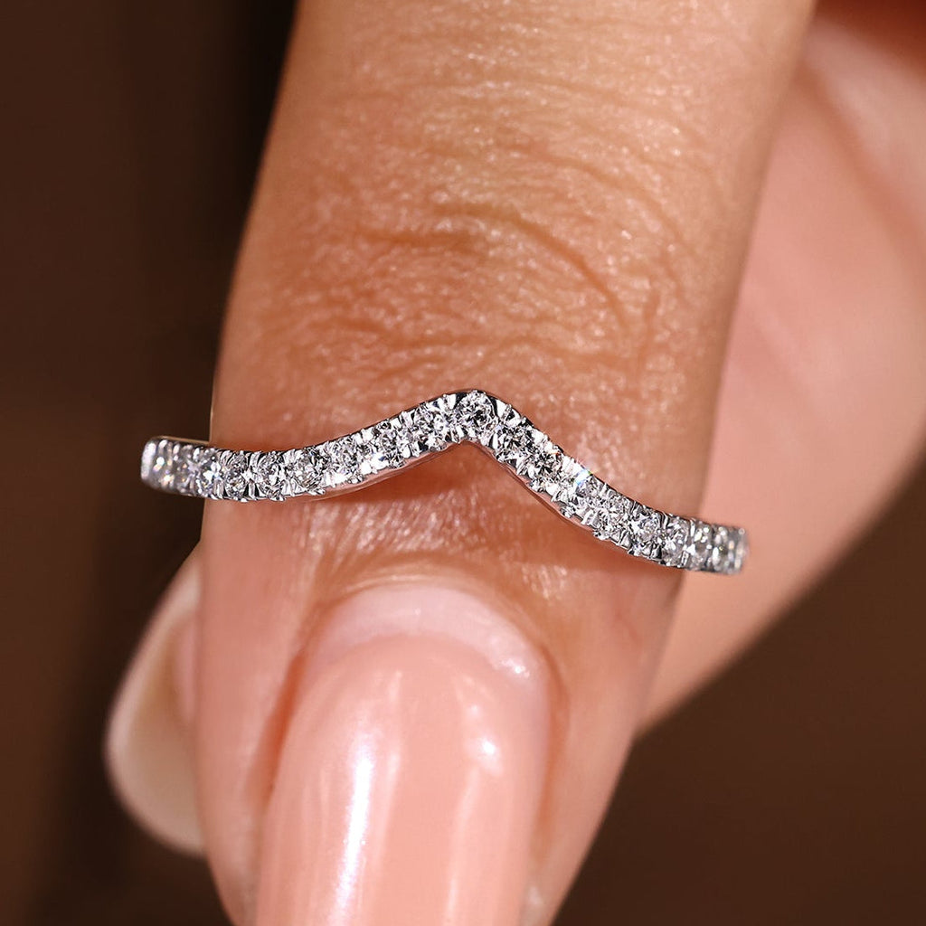 Chevron Wedding Band - Stackable Style