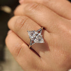 Marquise Cut Solitaire Diamond Ring with Split Shank Band