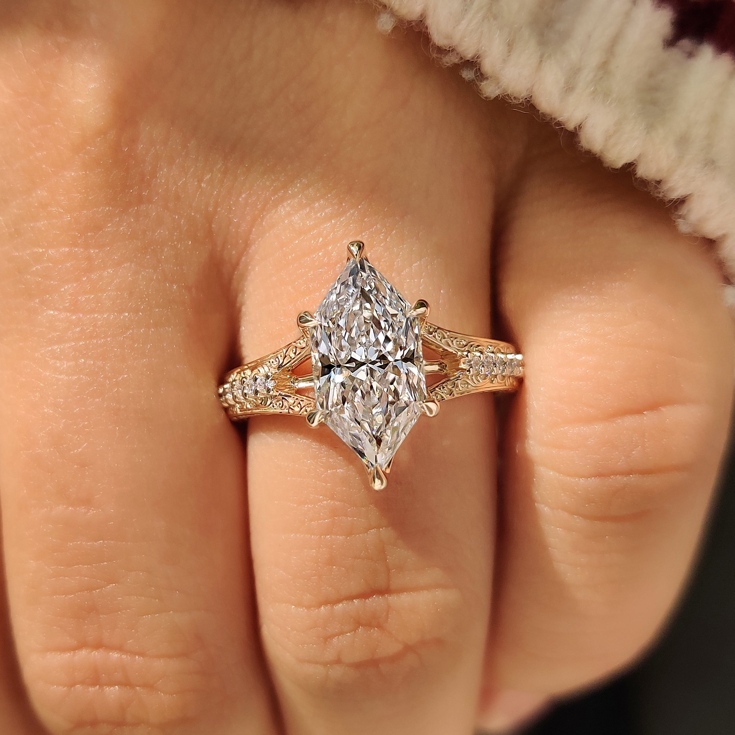 Art Deco Dutch Marquise Engagement Ring in Vintage Style
