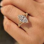 Marquise Cut Vintage Diamond Ring with Filigree Details