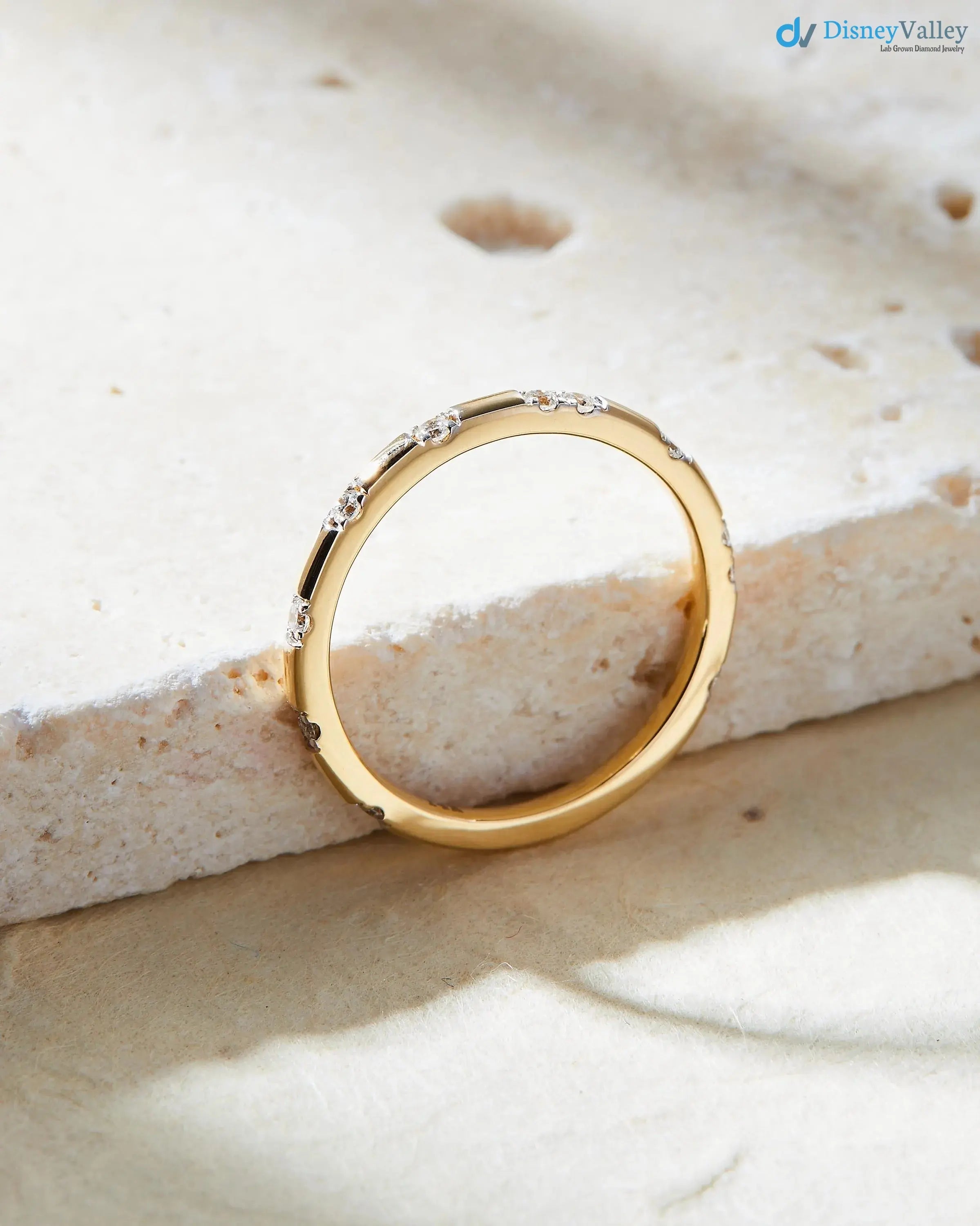 Stackable 14k Gold Ring with Lab-Grown Diamonds band Secondary image