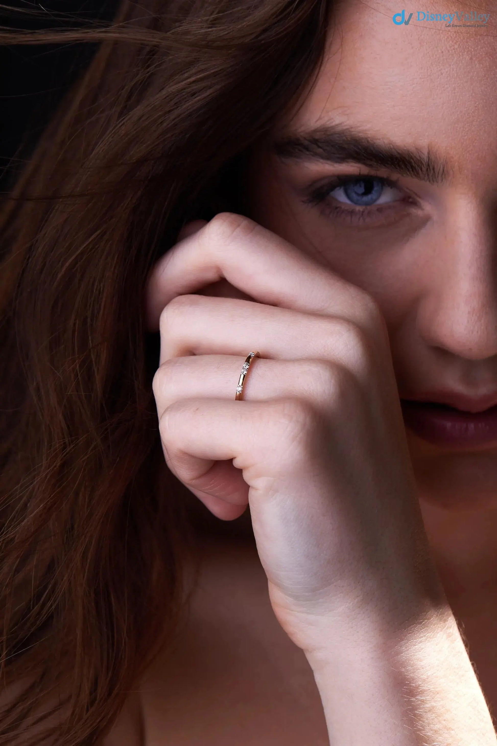 Stackable 14k Gold Ring with Lab-Grown Diamonds band DisneyValley