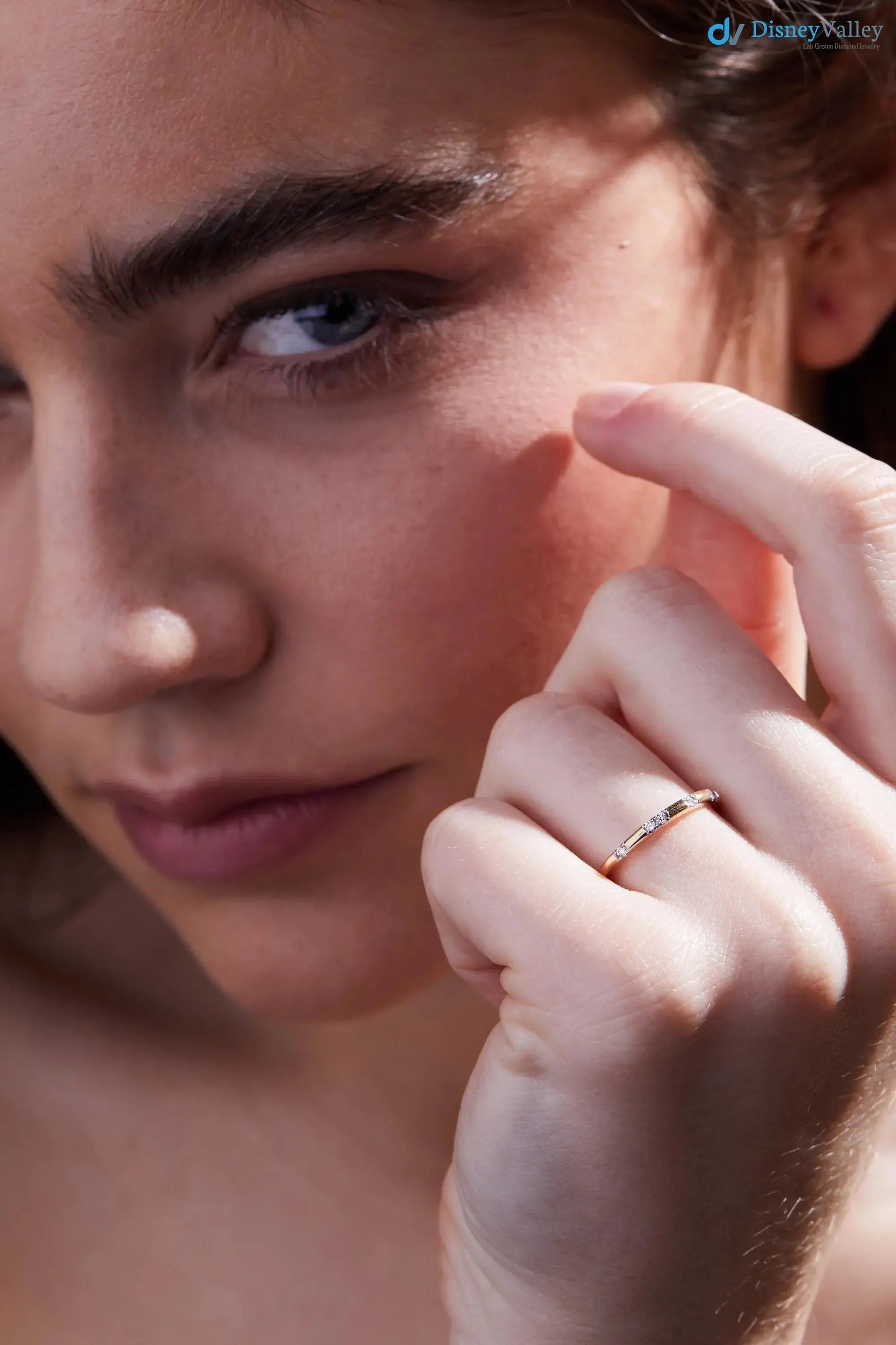 Stackable 14k Gold Ring with Lab-Grown Diamonds band DisneyValley