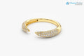 Stackable Open Claw Micro Pave Diamond Wedding Ring - DisneyValley