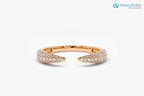Stackable Open Claw Micro Pave Diamond Wedding Ring - DisneyValley