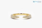 Stackable Open Claw Micro Pave Diamond Wedding Ring - DisneyValley
