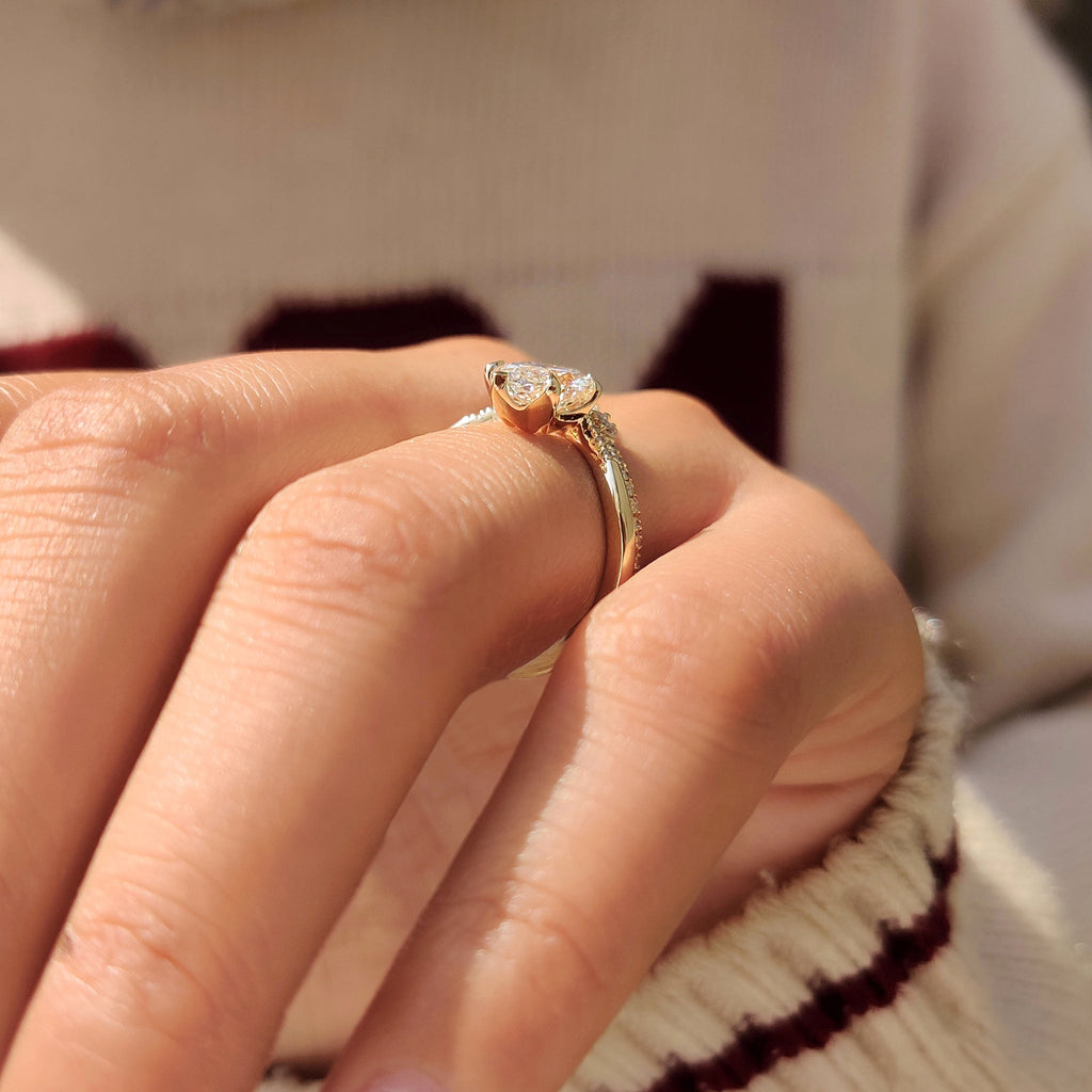 Marquise Cut Diamond Engagement Ring With Wedding Band