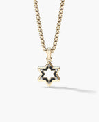 STAR OF DAVID Two-Tone Gold Pendant with Black Diamonds