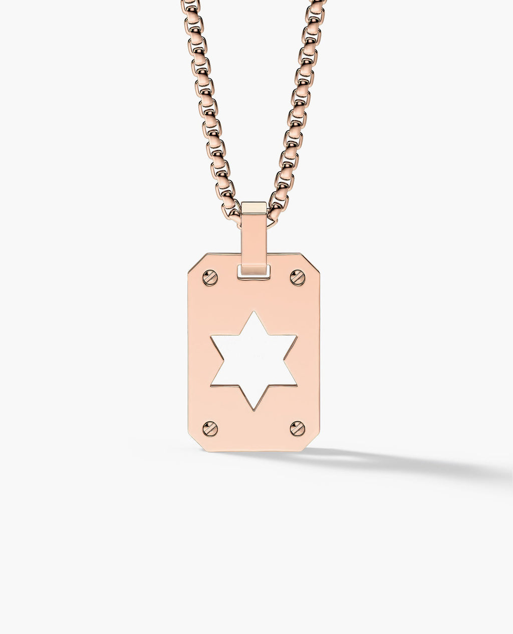 SHADOW STAR of David Gold Dog Tag Pendant