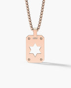 SHADOW STAR of David Gold Dog Tag Pendant