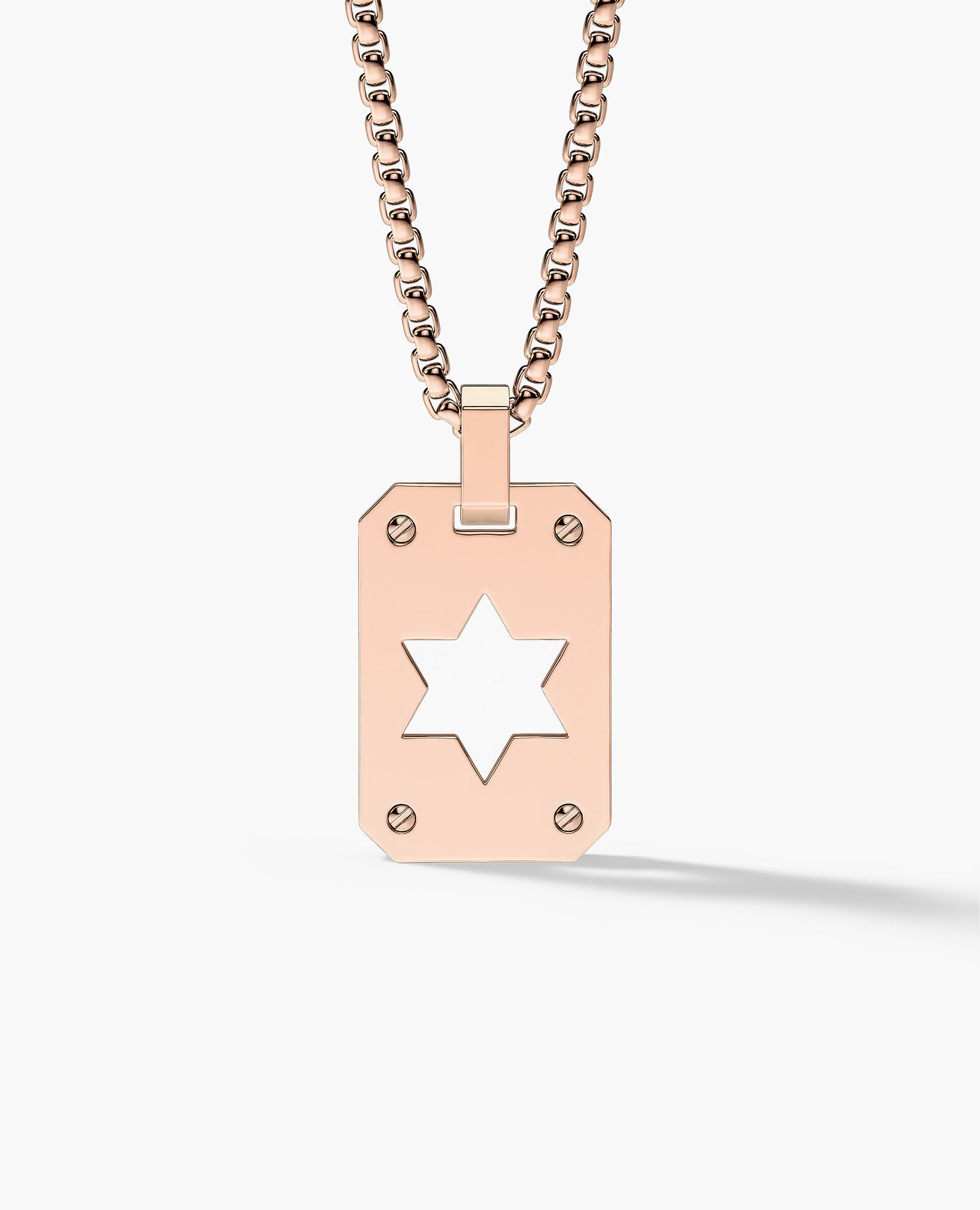 SHADOW STAR of David Gold Dog Tag Pendant