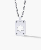 SHADOW STAR of David Gold Dog Tag Pendant