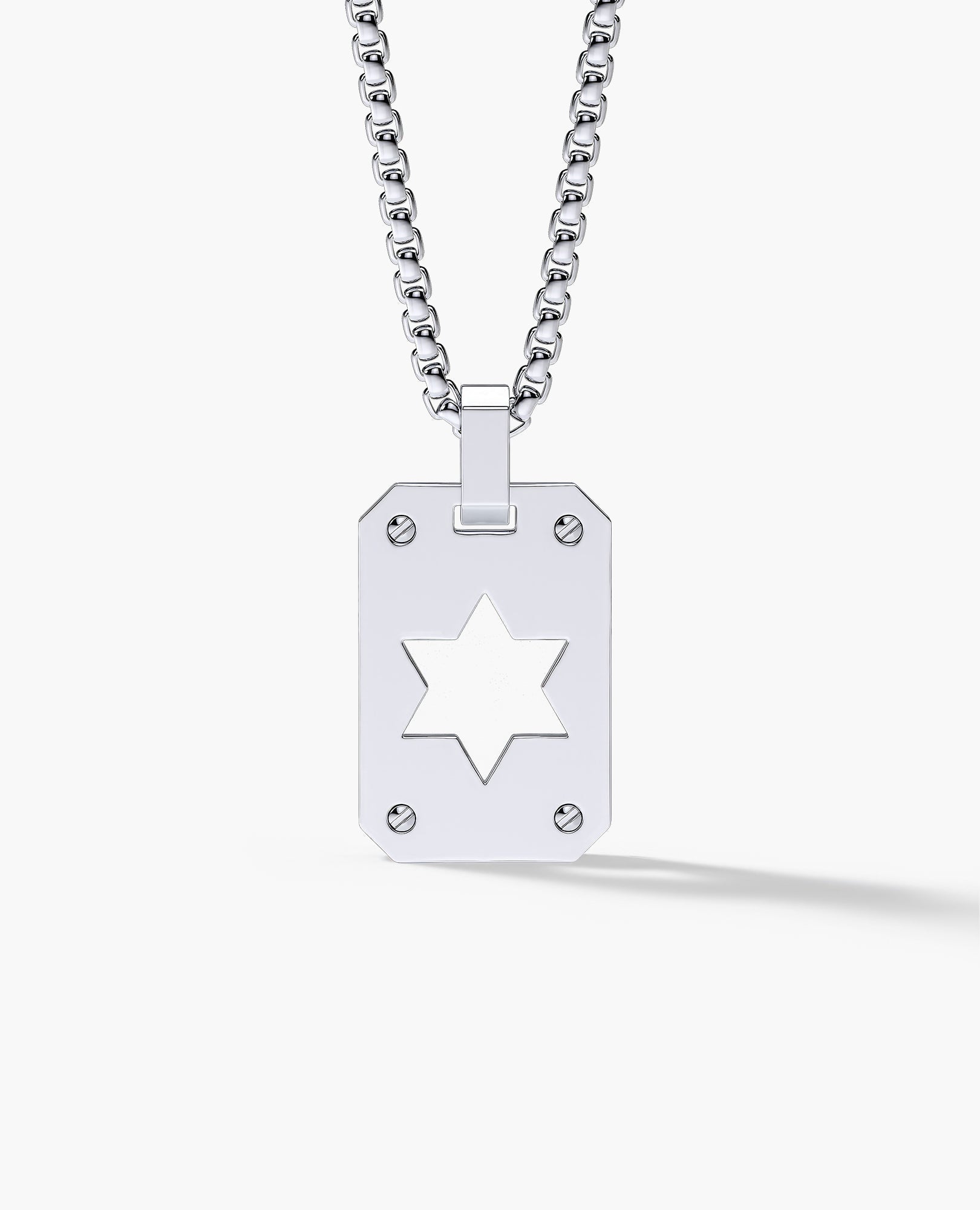 SHADOW STAR of David Gold Dog Tag Pendant