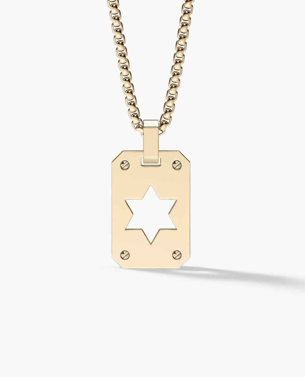 SHADOW STAR of David Gold Dog Tag Pendant