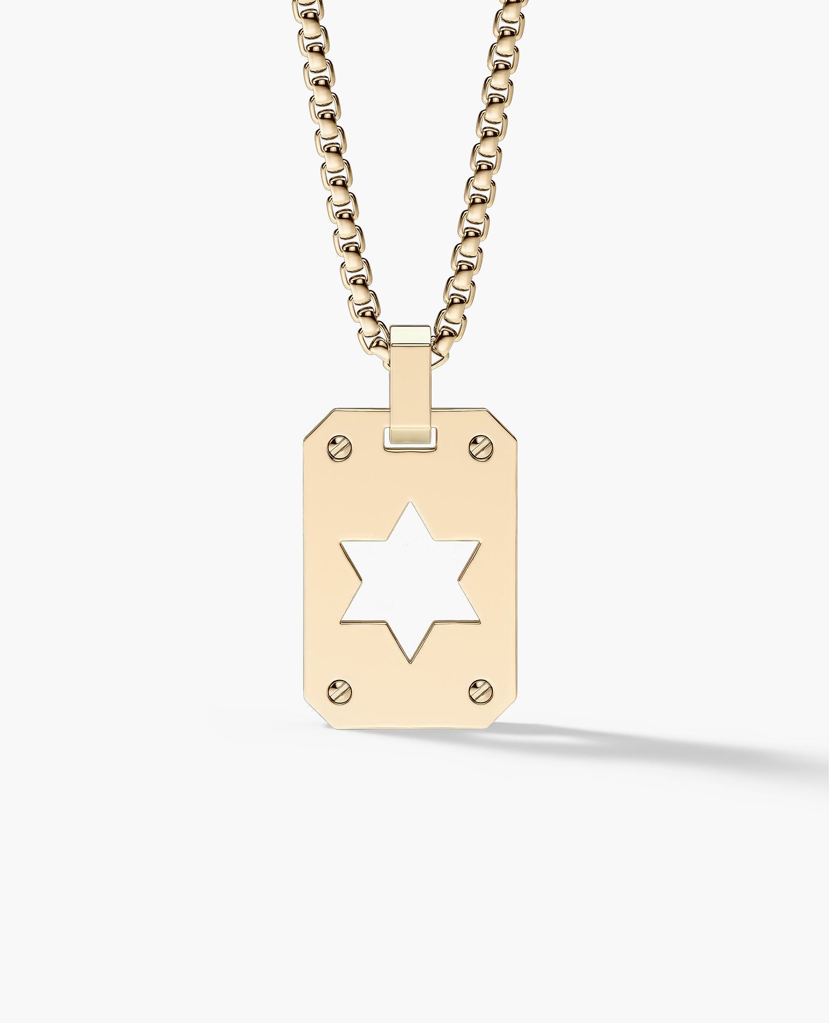 SHADOW STAR of David Gold Dog Tag Pendant