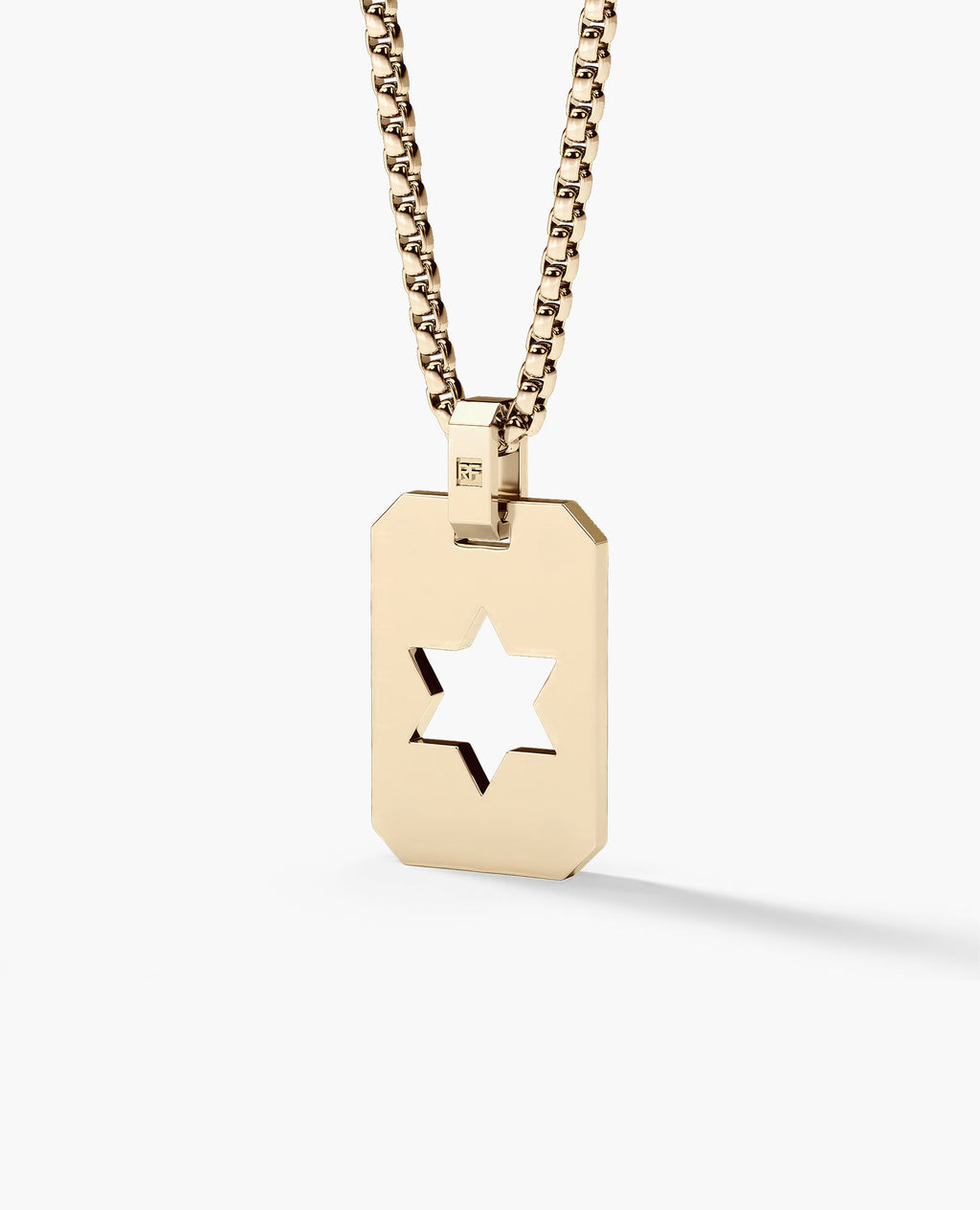 SHADOW STAR of David Gold Dog Tag Pendant