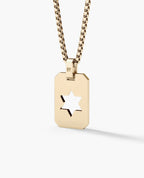 SHADOW STAR of David Gold Dog Tag Pendant