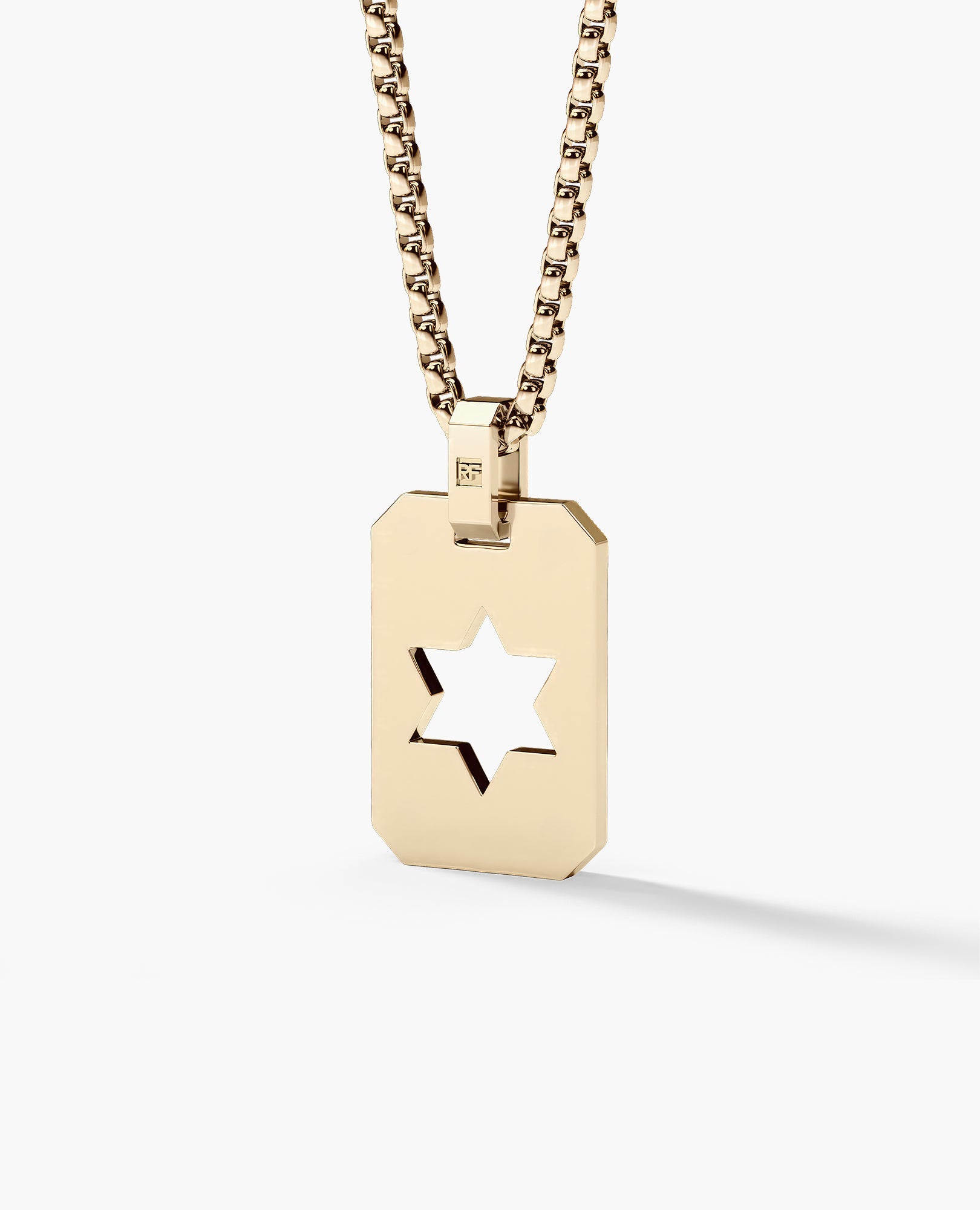 SHADOW STAR of David Gold Dog Tag Pendant