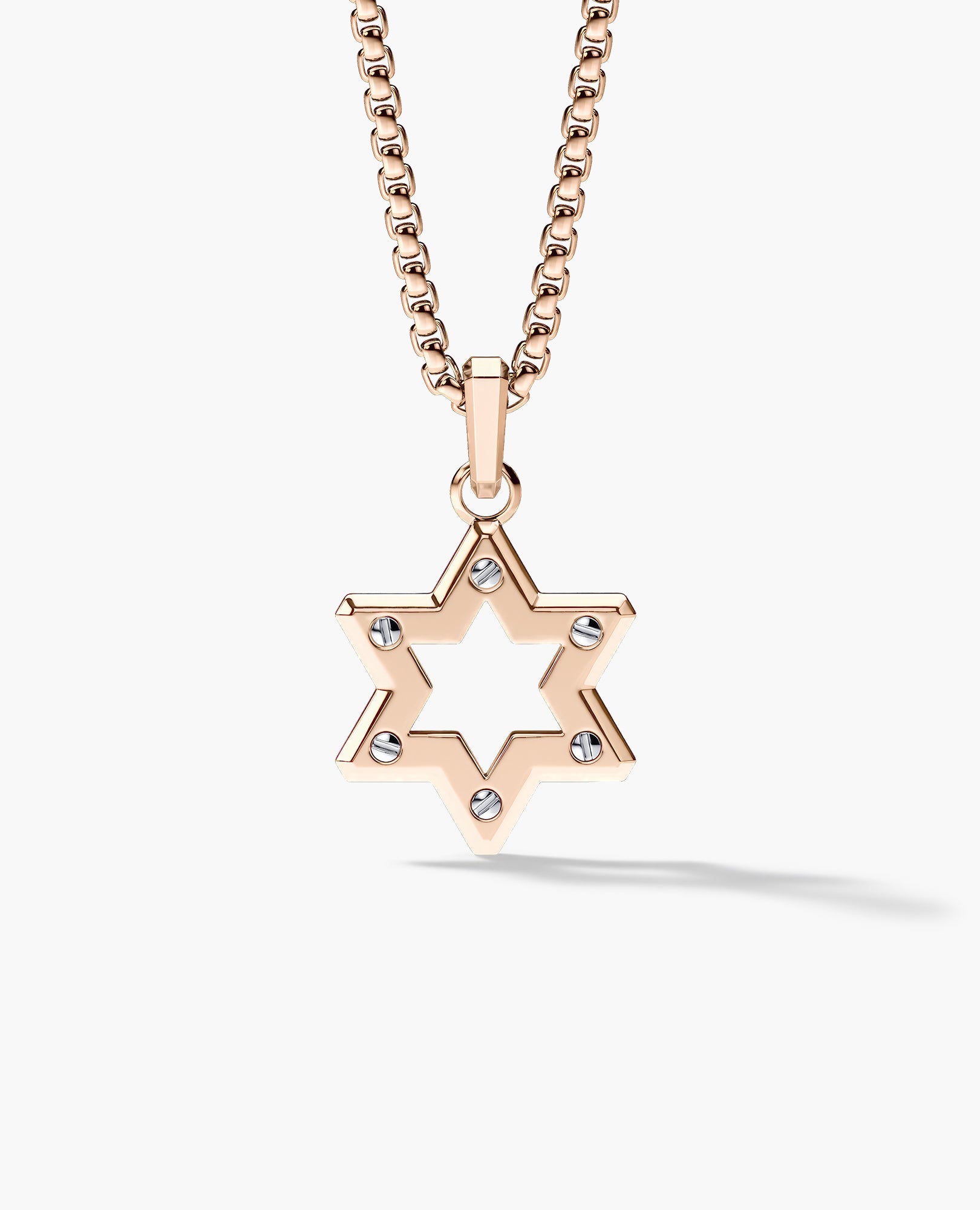 STAR OF DAVID Two-Tone Gold Pendant