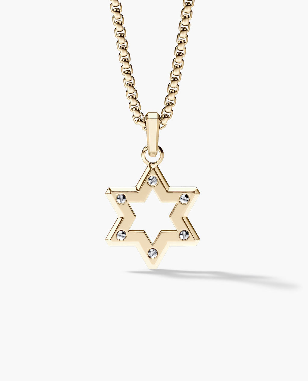 STAR OF DAVID Two-Tone Gold Pendant