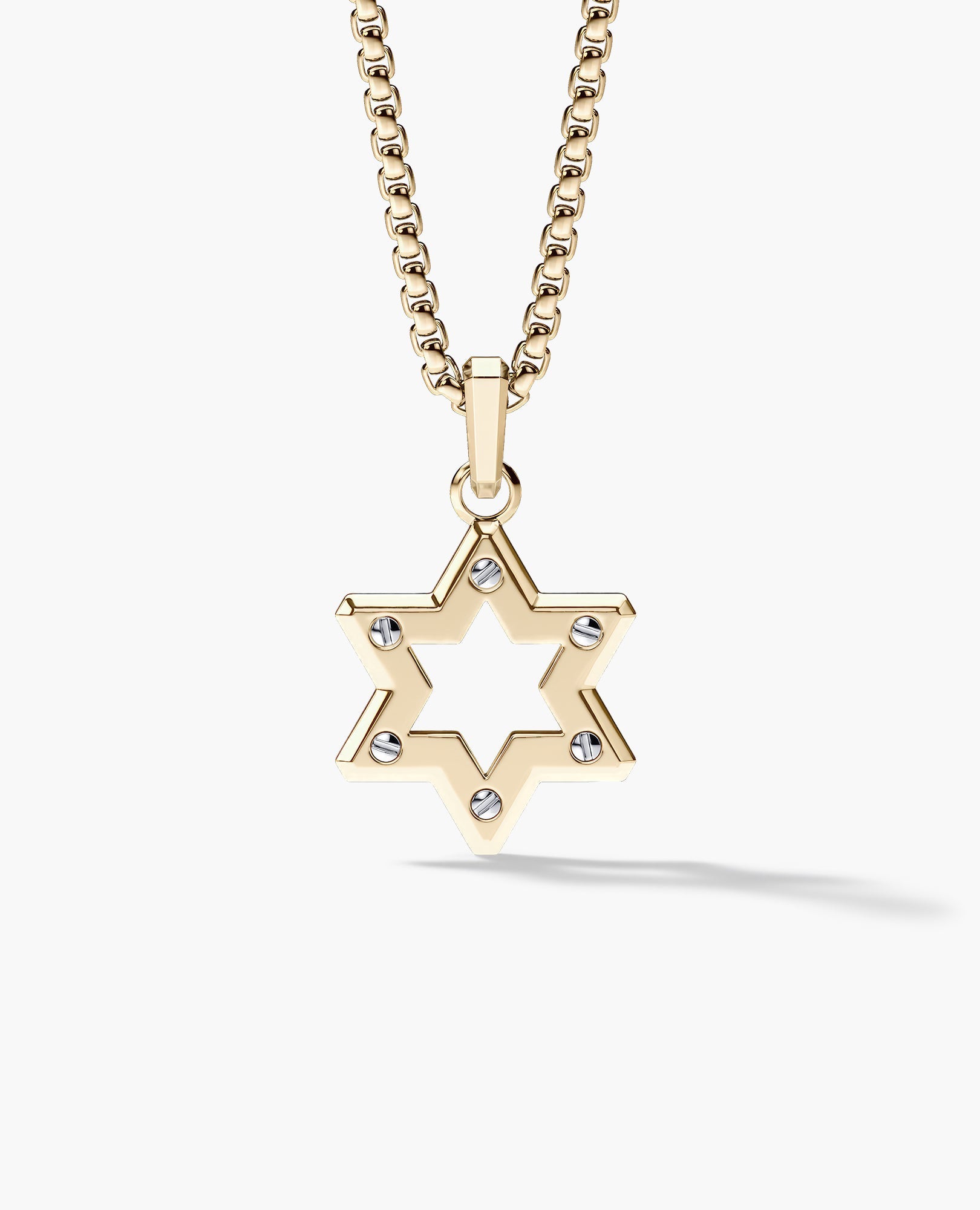 STAR OF DAVID Two-Tone Gold Pendant