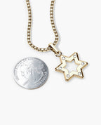 STAR OF DAVID Two-Tone Gold Pendant