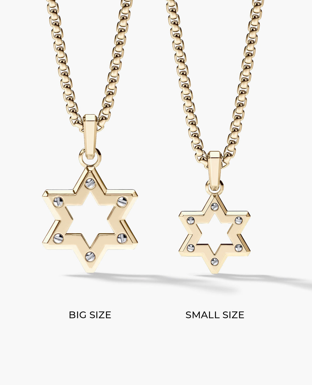 STAR OF DAVID Two-Tone Gold Pendant