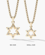 STAR OF DAVID Two-Tone Gold Pendant