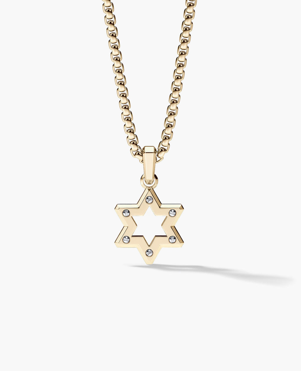 STAR OF DAVID Two-Tone Gold Pendant