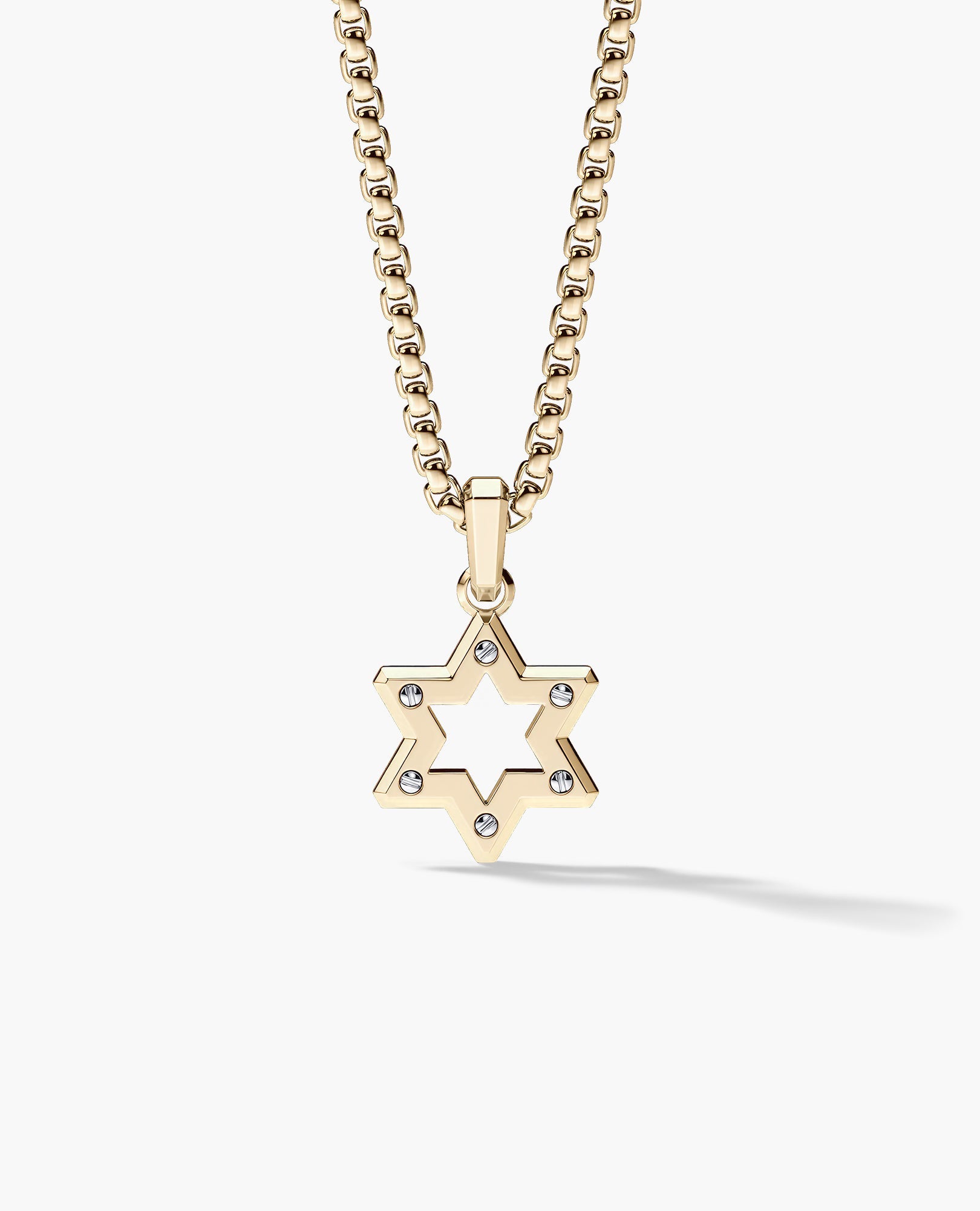 STAR OF DAVID Two-Tone Gold Pendant