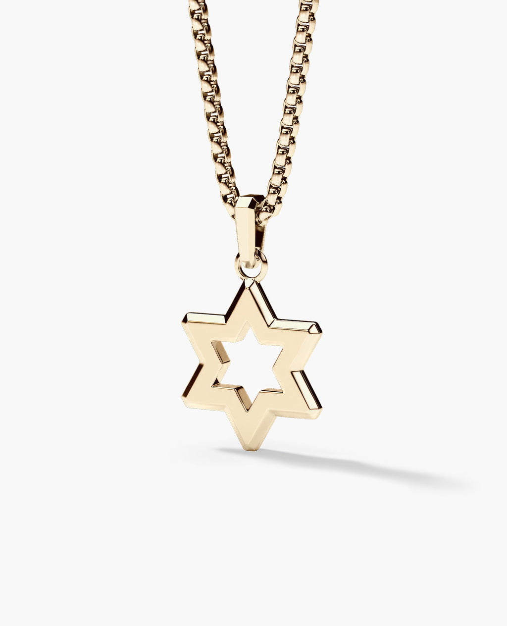 STAR OF DAVID Two-Tone Gold Pendant with 0.10ct Diamonds - 25mm