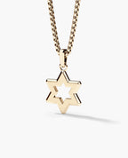 STAR OF DAVID Two-Tone Gold Pendant with 0.10ct Diamonds - 25mm