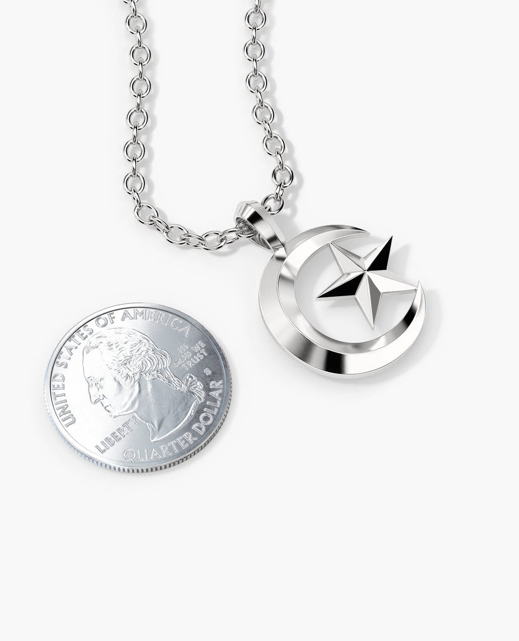 STAR AND CRESCENT Silver Pendant