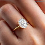 Stunning 2CT oval-cut lan grown three stone luxurious engagement ring - DisneyValley