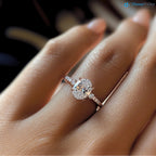 Stunning 2CT oval-cut lan grown three stone luxurious engagement ring - DisneyValley